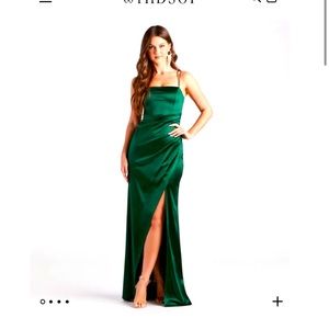 Windsor satin green dress.